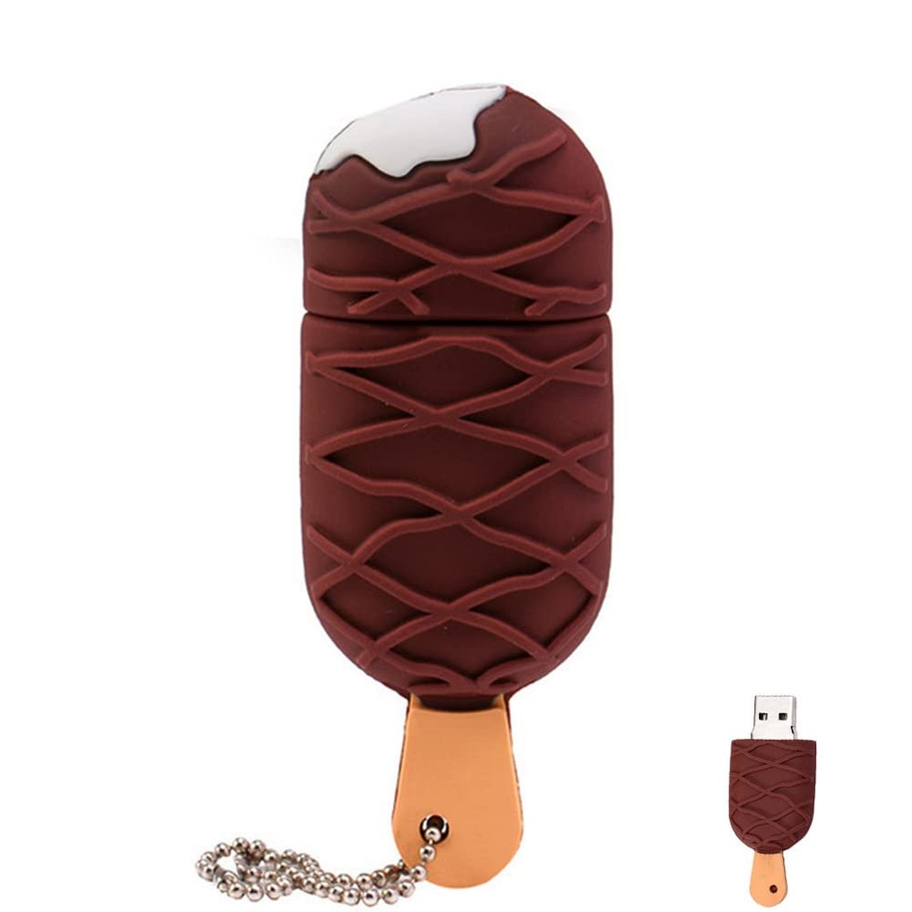 HUOOQT Ice Cream USB Flash Drive, Mini USB Memory Stick Fast Reading Storage U- Disk Novelty 4GB