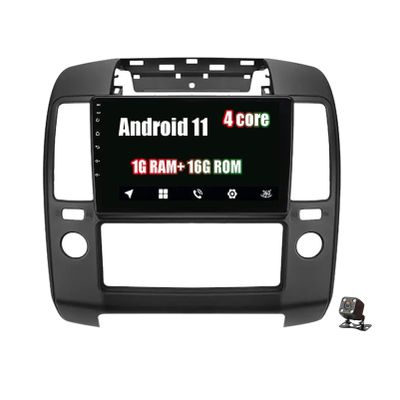 2 DIN Autoradio Android 11 9 inch Car Stereo with Sat Nav WiFi Bluetooth FM RDS Radio for Nissan Navara 2004-2010 Car Entertainment GPS Navigation Support Carplay DAB+ OBD2 DSP
