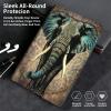 BFSEROBJ Case for Kindle Fire HD 10 Tablet 10.1" 7th/9th Generation 2017/2019 Release Lightweight Smart Case PU Leather Adjustable Stand Protective Cover with Auto Wake/Sleep - Cute Elephant view 4