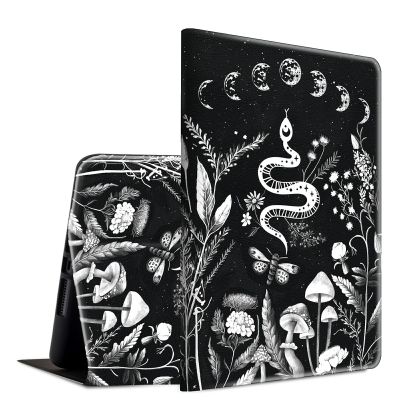 BFSEROBJ Case for Kindle Fire HD 10 Tablet 10.1" 7th/9th Generation 2017/2019 Release Lightweight Smart Case PU Leather Adjustable Stand Protective Cover with Auto Wake/Sleep - Plants and Flowers