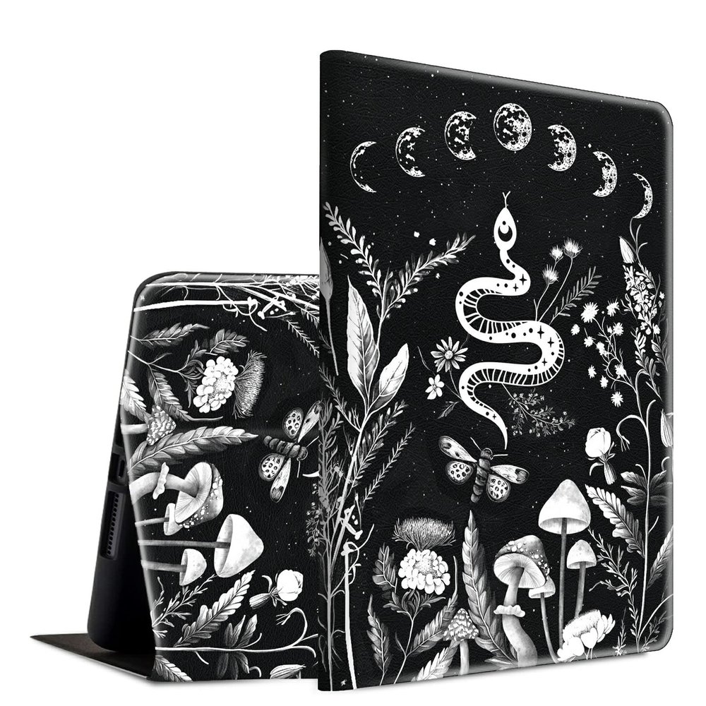BFSEROBJ Case for Kindle Fire HD 10 Tablet 10.1" 7th/9th Generation 2017/2019 Release Lightweight Smart Case PU Leather Adjustable Stand Protective Cover with Auto Wake/Sleep - Plants and Flowers