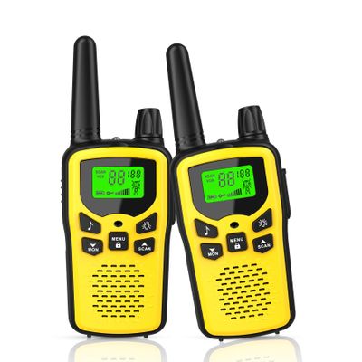 2 Way radios,Erelis Long Rang Walkie Talkies with 22 FRS Channels,Walkie Talkies for Adults with Lamp,VOX,LCD Display for Outdoor Activities (Yellow)