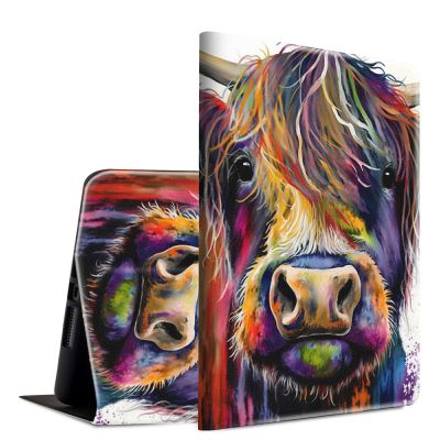 BFSEROBJ Case for 6.8" Kindle Paperwhite 11th Generation 2021 and Kindle Paperwhite Signature Edition Lightweight Smart Case Adjustable Stand Protective Cover with Auto Wake/Sleep - Colorful Cow