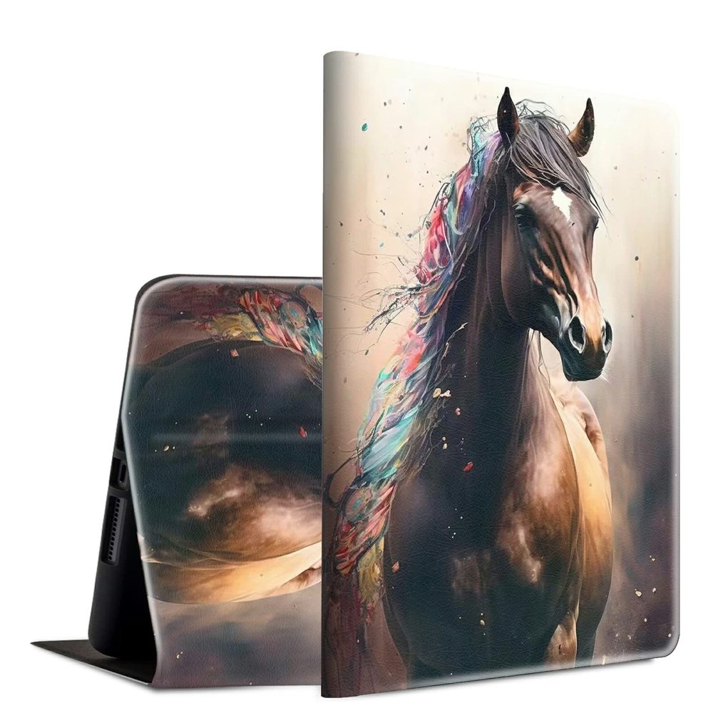 BFSEROBJ Case for 6.8" Kindle Paperwhite 11th Generation 2021 and Kindle Paperwhite Signature Edition Lightweight Smart Case PU Leather Adjustable Stand Protective Cover with Auto Wake/Sleep - Horse