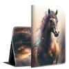 BFSEROBJ Case for 6.8" Kindle Paperwhite 11th Generation 2021 and Kindle Paperwhite Signature Edition Lightweight Smart Case PU Leather Adjustable Stand Protective Cover with Auto Wake/Sleep - Horse view 1