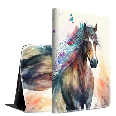 BFSEROBJ Case for 6.8" Kindle Paperwhite 11th Generation 2021 and Kindle Paperwhite Signature Edition Lightweight Smart Case Adjustable Stand Protective Cover with Auto Wake/Sleep - Cute Horse