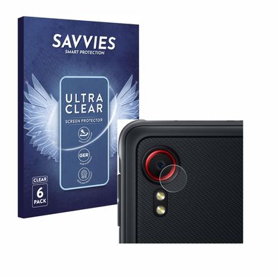 savvies 6-Pack Screen Protection Film Compatible with Samsung Galaxy XCover 5 Enterprise Edition (ONLY Camera) Screen Protector Ultra Clear