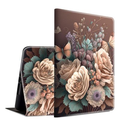 BFSEROBJ Case for 6.8" Kindle Paperwhite 11th Generation 2021 and Kindle Paperwhite Signature Edition Smart Case Adjustable Stand Protective Cover with Auto Wake/Sleep - Butterfly Floral Flower