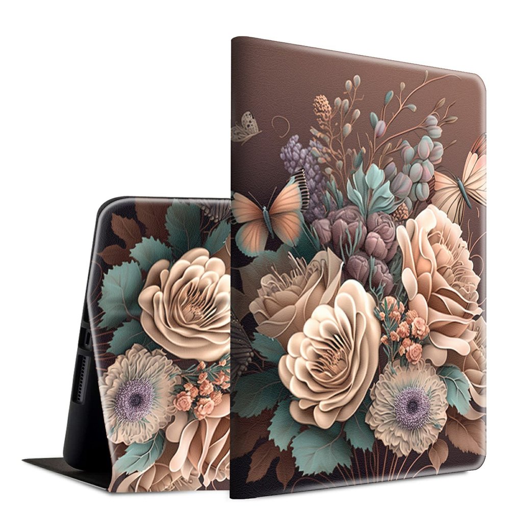 BFSEROBJ Case for 6.8" Kindle Paperwhite 11th Generation 2021 and Kindle Paperwhite Signature Edition Smart Case Adjustable Stand Protective Cover with Auto Wake/Sleep - Butterfly Floral Flower
