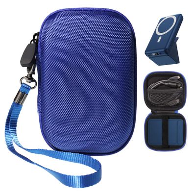Alltravel Palm Size case for Foldable Magnetic Wireless Portable Charger, Compatible with Yiisonger, Anker 622/633, AOGUERBE, podoru (Blue)