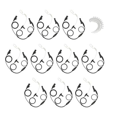 Bommeow 10 Pack BCT22-M9 2-Wire Clear Coil Surveillance Kit w/Extra Replacement Clear Tube for Motorola APX4000 XPR7350E XPR7380E XPR7550E XPR7580E (10PS-BCT22PRORCT-M9)