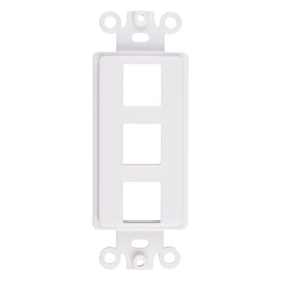 3-Port Wall Plate Decorator Keystone Insert, 3 Port, 200 Pack, White