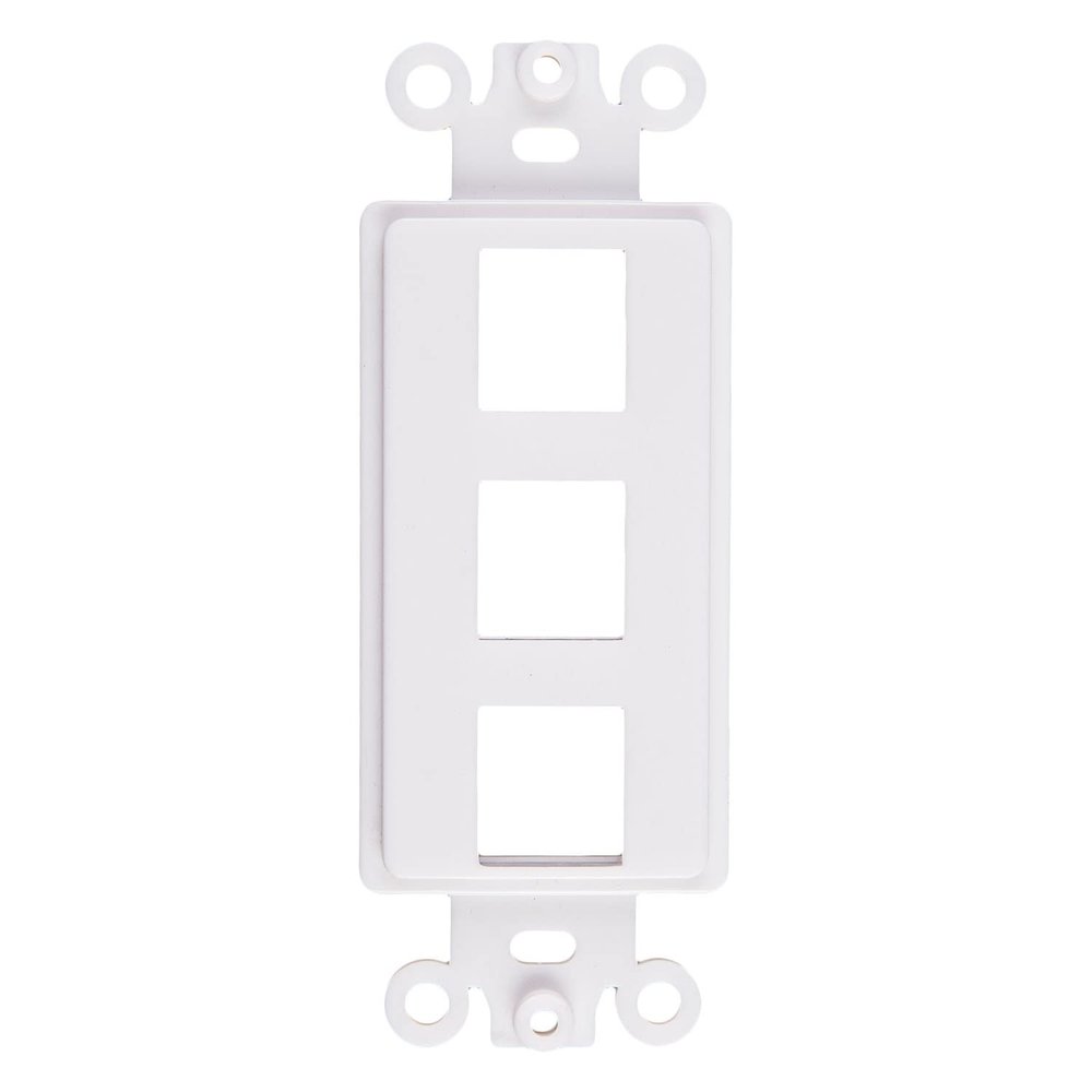 3-Port Wall Plate Decorator Keystone Insert, 3 Port, 200 Pack, White