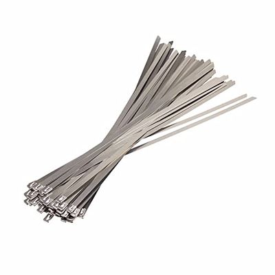 GatherTOOL 20pcs/10Pcs Stainless Steel Metal Cable Ties Zip Exhaust Wrap Coated Locking Metal Zip-Exhaust Multifunctional Locking Cable Ties (Color : 20Pcs-4.6x450mm)