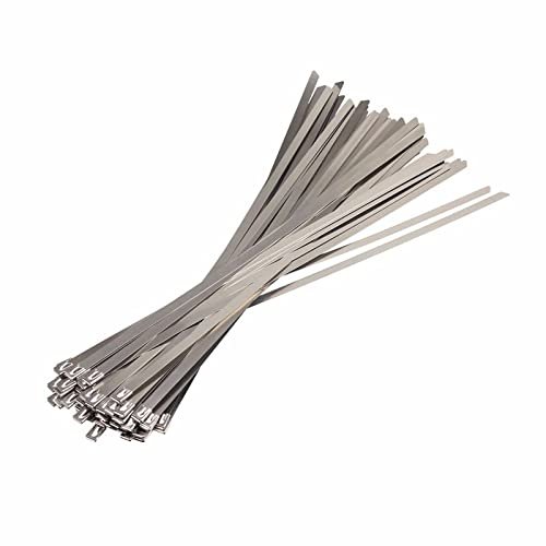 GatherTOOL 20pcs/10Pcs Stainless Steel Metal Cable Ties Zip Exhaust Wrap Coated Locking Metal Zip-Exhaust Multifunctional Locking Cable Ties (Color : 20Pcs-4.6x450mm)