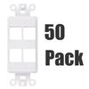 4-Port Wall Plate Decorator Keystone Insert, 4 Port, 50 Pack, White view 2