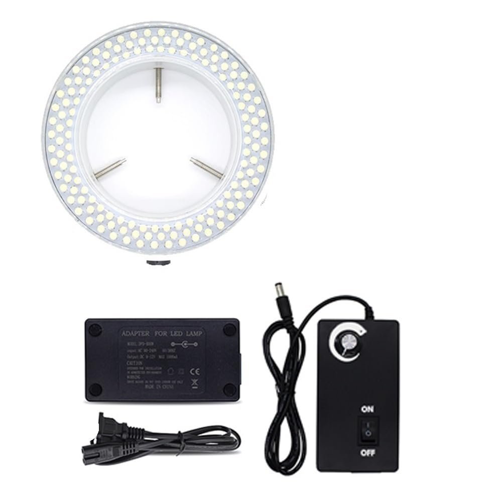 61mm 144pcs LED Ring Light Brightness Adjustable Illuminator Lamp for Stereo Zoom Microscope Cell Phone Repair Vision Machine (Color : White)