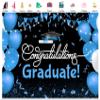 10x8ft Graduation Backdrop for Photoshoot Black and Blue Balloon Congratulations Graduate Class of 2024 Congrats Grad Party Photography Background Celebration Prom Party Backdrop Photo Booth Props view 2