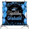 10x8ft Graduation Backdrop for Photoshoot Black and Blue Balloon Congratulations Graduate Class of 2024 Congrats Grad Party Photography Background Celebration Prom Party Backdrop Photo Booth Props view 3