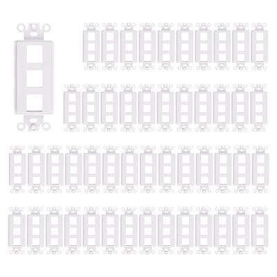 3-Port Wall Plate Decorator Keystone Insert, 3 Port, 50 Pack, White