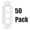 3-Port Wall Plate Decorator Keystone Insert, 3 Port, 50 Pack, White view 2