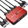KVM Switch, ABLEWE Aluminum KVM Switch HDMI,KVM Switch for 2 Computers Sharing One Monitor and Mouse Keyboard Printer,Support 4K@60Hz,2 HDMI Cables and 2 USB Cables,USB C Charge Included view 1