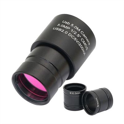 2MP/5MP CMOS USB Camera Microscope H_D Electronic Eyepiece 23.2/30/30.5mm Mounting for Microscope Photograph Recording Measuring (Color : 5.0 MP)