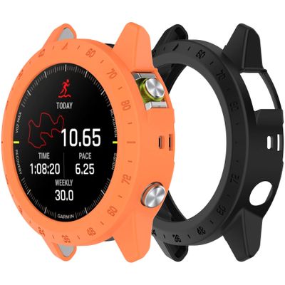 for Garmin MARQ Athlete/Adventurer/Captain/Golfer/Aviator/Driver/Commander Case Cover Soft TPU Anti-Scratch Protective Shell Bezel Bumper Coverage Cases for MARQ Gen 2 Series Watch, Orange/Black