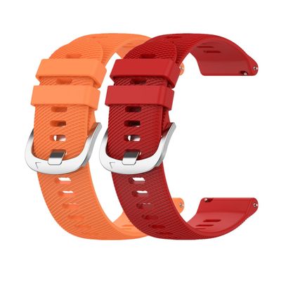 Huwokxix 22mm Watch Strap compatible with Garmin Forerunner 255/265,Adjustable Silicone Sports Wristband Replacement Band for Garmin Forerunner 255/265 (Orange + Red)