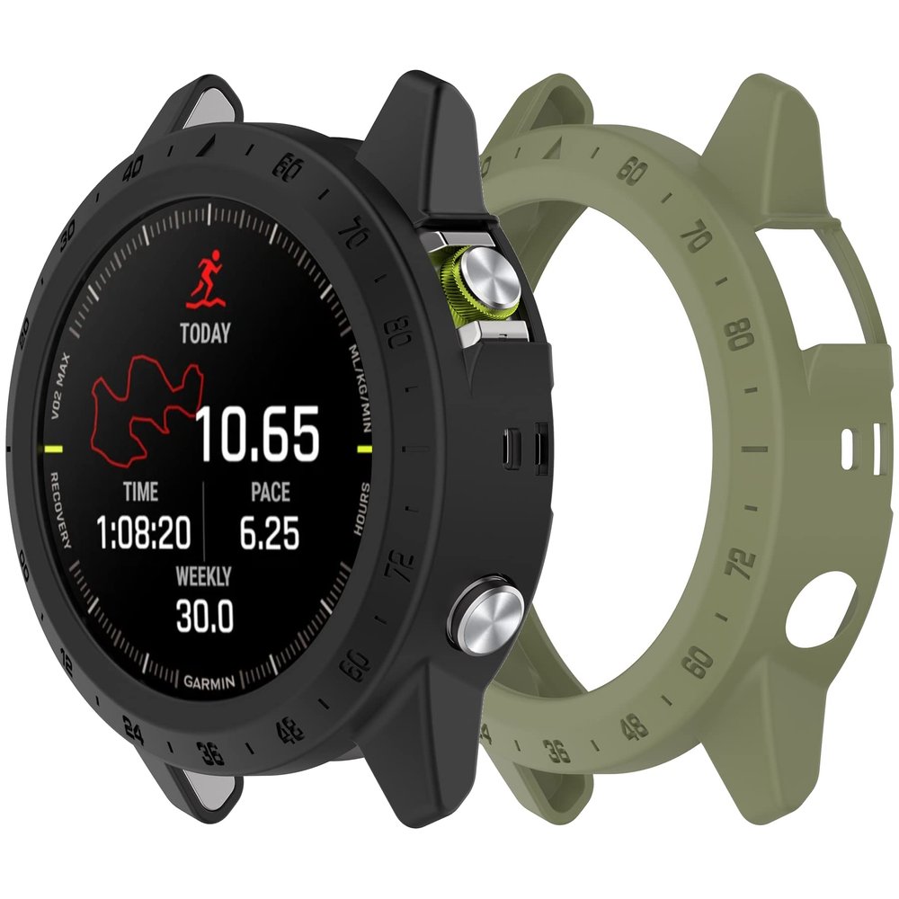 for Garmin MARQ Athlete/Adventurer/Captain/Golfer/Aviator/Driver/Commander Case Cover Soft TPU Anti-Scratch Protective Shell Bezel Bumper Coverage Cases for MARQ Gen 2 Series Watch, Black/Green