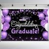10x8ft Graduation Backdrop for Photoshoot Black and Purple Balloon Congratulations Graduate Class of 2025 Congrats Grad Party Photography Background Celebration Prom Party Backdrop Photo Booth Props view 1