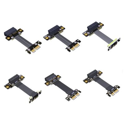 ADT-Link PCIE 4.0/3.0 X1 Riser Cable Dual 90 Degree Right Angle PCIe 3.0 x1 to x1 Extension Cable PCI Express 1x Riser Card Ribbon Extender (30cm, R11SF-F 4.0(Gen 4,Open))