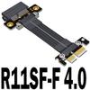 ADT-Link PCIE 4.0/3.0 X1 Riser Cable Dual 90 Degree Right Angle PCIe 3.0 x1 to x1 Extension Cable PCI Express 1x Riser Card Ribbon Extender (30cm, R11SF-F 4.0(Gen 4,Open)) view 2