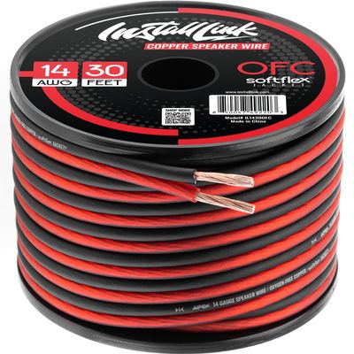 14 AWG Gauge Speaker Wire Cable (OFC), 30-Feet, Car or Home Theater by Install Link