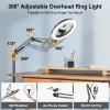 Latest Ring Light with Stand Tripod for iPhone, Overhead Phone Camera Mount with Light and Phone Holder Stand for Recording, 10 Selfie Light for Video,Streaming,Photography, Tiktok, YouTube view 3