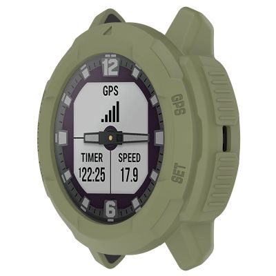 Compatible with Garmin Instinct Crossover Case Soft TPU Anti-Scratch Bezel Bumper Coverage Slim Replacement Protector Shell Cover for Instinct Crossover (ArmyGreen)