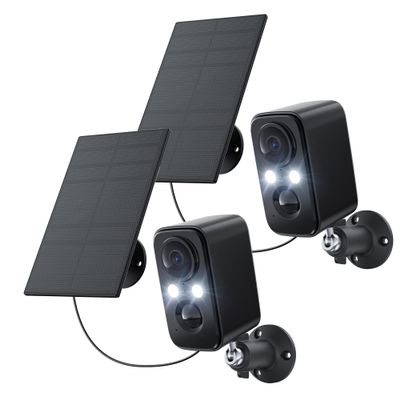 IHOXTX Security Cameras Wireless Outdoor, Flood Light Solar Cameras for Home Security, Home Camera with Color Night Vision, PIR Human Detection, 2-Way Talk, IP66 Waterproof, SD Card/Cloud Storage
