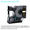 GREENCYCLE Label Maker Tape 45024 Compatible for DYMO D1 1/2" (12mm) x 23ft (7m) for LabelManager 210D 220P 260P 160 280 420P 350 360D 450 COLORPOP LMPnP LP250 (Gold Print on Black, 100 Pack) view 3