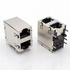 RJ45 Connector Dual Layer 8P8C Shield Through Hole for PCB Mount Jack Socket with Shrapnel Without Led view 2