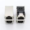 RJ45 Connector Dual Layer 8P8C Shield Through Hole for PCB Mount Jack Socket with Shrapnel Without Led view 3