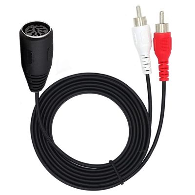 Qaoquda DIN 8 Pin to RCA Cable, 8-Pin Din Female to 2 RCA Male Audio Adapter Cable for Electrophonic Bang & Olufsen, Naim, Quad Stereo Systems (DIN 8Pin F/2RCA M 1.5M/5Feet)