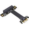 ADT-Link PCI Express 4.0/3.0 X1 to X4 Riser Vertical for PCIe X4 NVMe SSD, LAN, USB Cards,Extension (25cm, R12SL 4.0) view 1