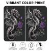 AIRWEE Case for Microsoft Surface Duo Case,Surface Duo Leather Case 2020, Ultra Slim Hard PC Back Case Protective Fold Cover Case for Microsoft Surface Duo,Dragon with Purple Rose view 2