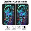 AIRWEE Case for Microsoft Surface Duo Case,Surface Duo Leather Case 2020, Ultra Slim Hard PC Back Case Protective Fold Cover Case for Microsoft Surface Duo,Blue Butterflies Skull view 2