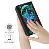 AIRWEE Case for Microsoft Surface Duo Case,Surface Duo Leather Case 2020, Ultra Slim Hard PC Back Case Protective Fold Cover Case for Microsoft Surface Duo,Blue Butterflies Skull view 3