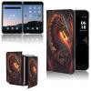 AIRWEE Case for Microsoft Surface Duo Case,Surface Duo Leather Case 2020, Ultra Slim Hard PC Back Case Protective Fold Cover Case for Microsoft Surface Duo,Fire Dragon view 1