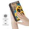 AIRWEE Case for Microsoft Surface Duo Case,Surface Duo Leather Case 2020, Ultra Slim Hard PC Back Case Protective Fold Cover Case for Microsoft Surface Duo,Wooden Sunshine Sunflower view 3