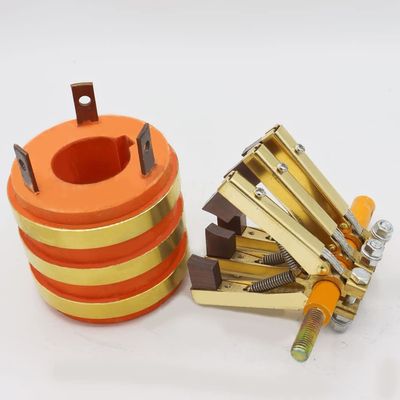 3 Ways,Generator Collector Ring,Bus Rings,Motor Collecting Ring,3 Conductive Copper Slip Ring + Carbon Brush (Inner diameter 40mm)