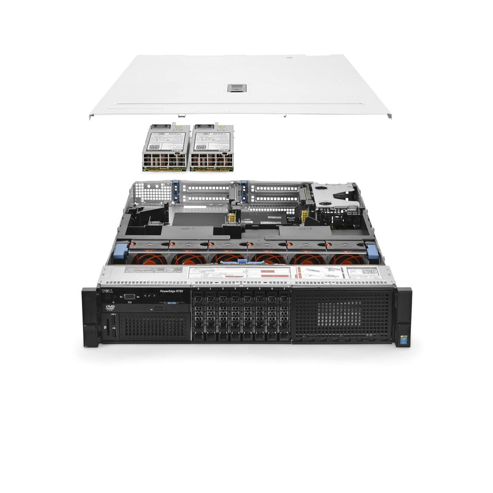 Dell PowerEdge R730 Server 2X E5-2620v3 2.40Ghz 12-Core 96GB RAM + Caddies NAS (Renewed)