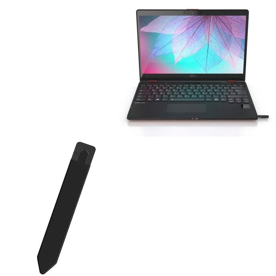 BoxWave Stylus Pouch Compatible with Fujitsu LifeBook U9312X - Stylus PortaPouch, Pen Stylii Holder Carrier Portable Self-Adhesive - Jet Black